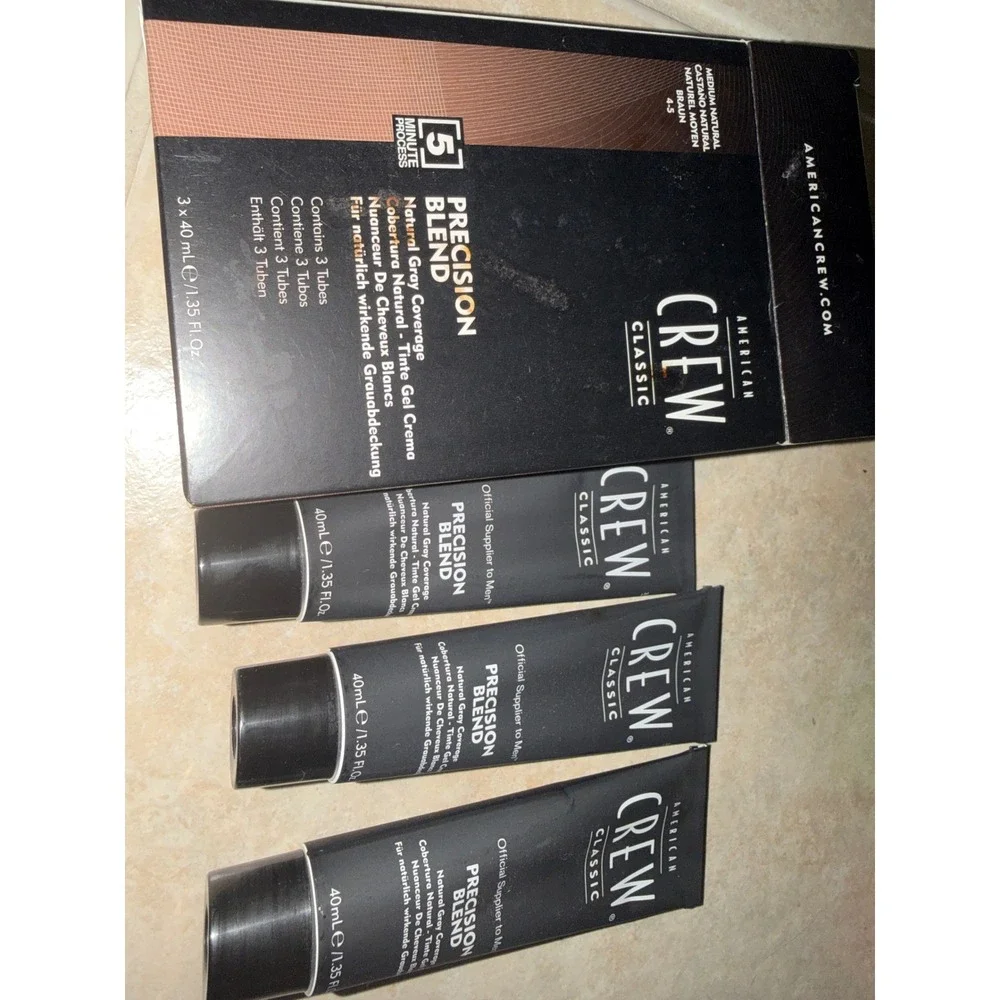 American Crew HAIR Blend Natural Gray Coverage Medium Natural 4-5 3 Tubes
